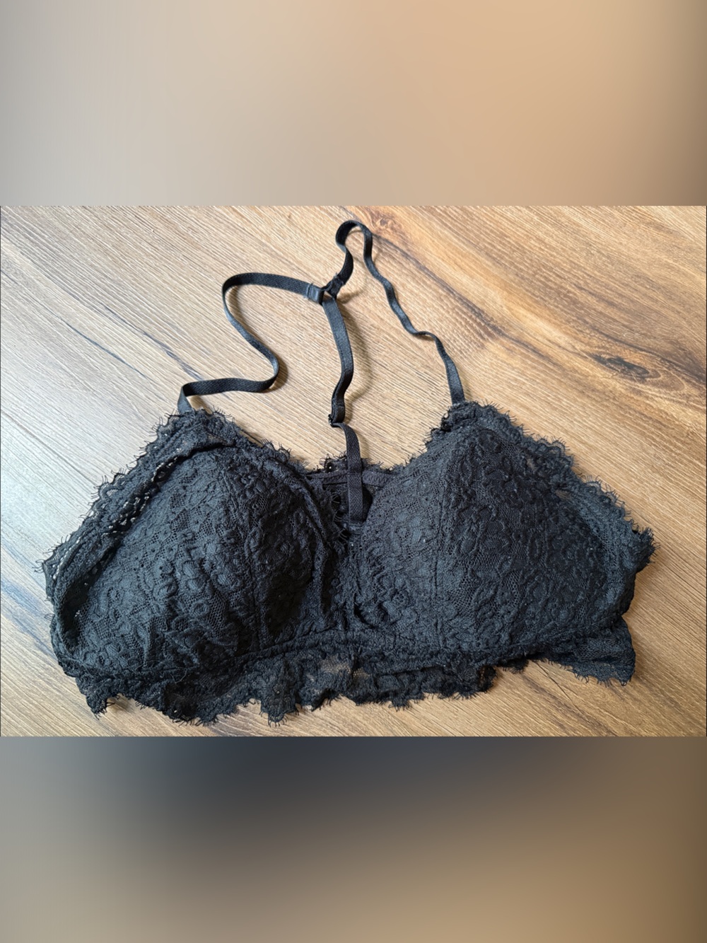 aerie Black Lace Bralette with Adjustable Straps